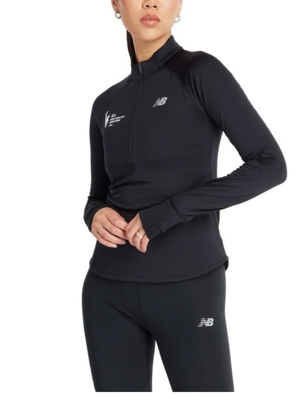 New Balance Womens Large 2025 NYC Marathon Athletics Heat Grid Half Top 1/4 zip